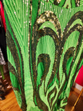 The "Goddess Of Glam" Green Sequin Evening Dress, Approx PTP 16in, waist 14