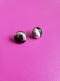 The "Two Faced" Gold & Black Circle Vintage PostEarrings