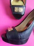 The "Such A Freakin' Lady" Leather Pumps W/ Gold Nameplate