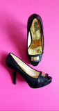 The "Such A Freakin' Lady" Leather Pumps W/ Gold Nameplate