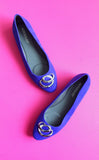 The "Simple But Artsy" Purple Flat Shoe W/ Silver Details